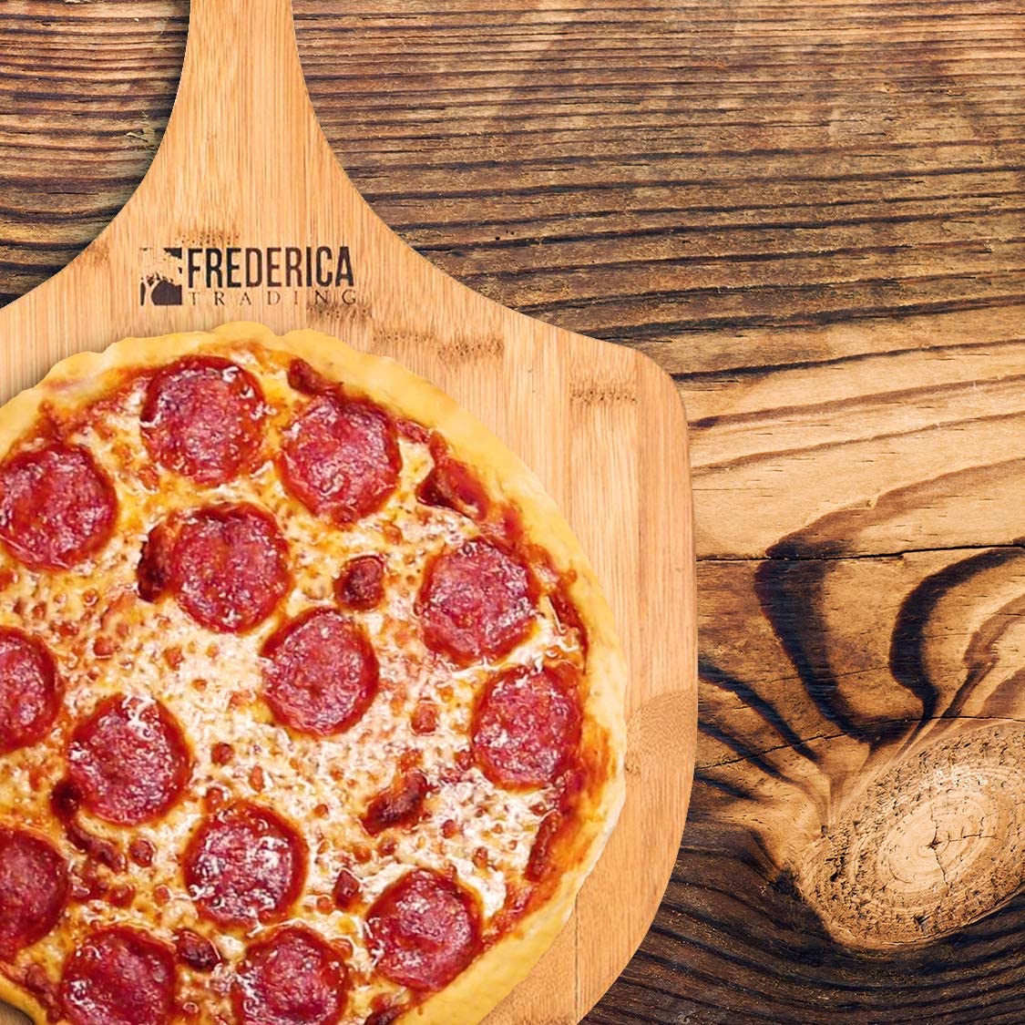 Premium Natural Bamboo Pizza Peel Paddle and Cutting Board (For Pizza, Fruit, Vegetables, Cheese)