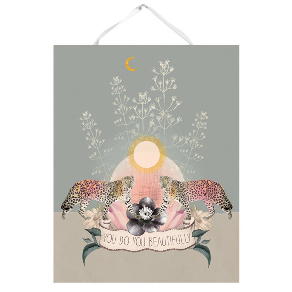 Twin Leopards 11" x 14" Art Print | Pre-Hung with Silk Ribbon for Easy Hanging