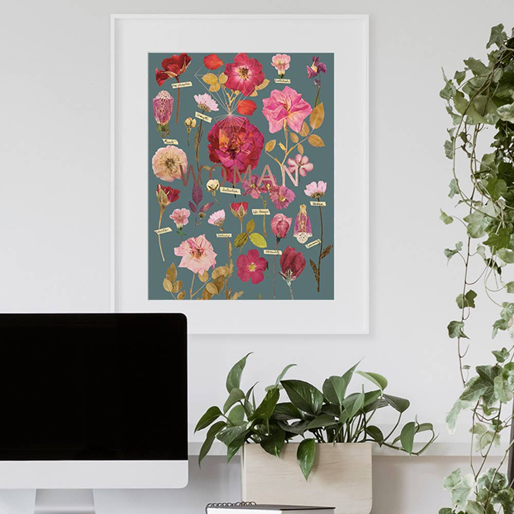 Woman's Garden 11" x 14" Art Print | Copper Details | Unframed