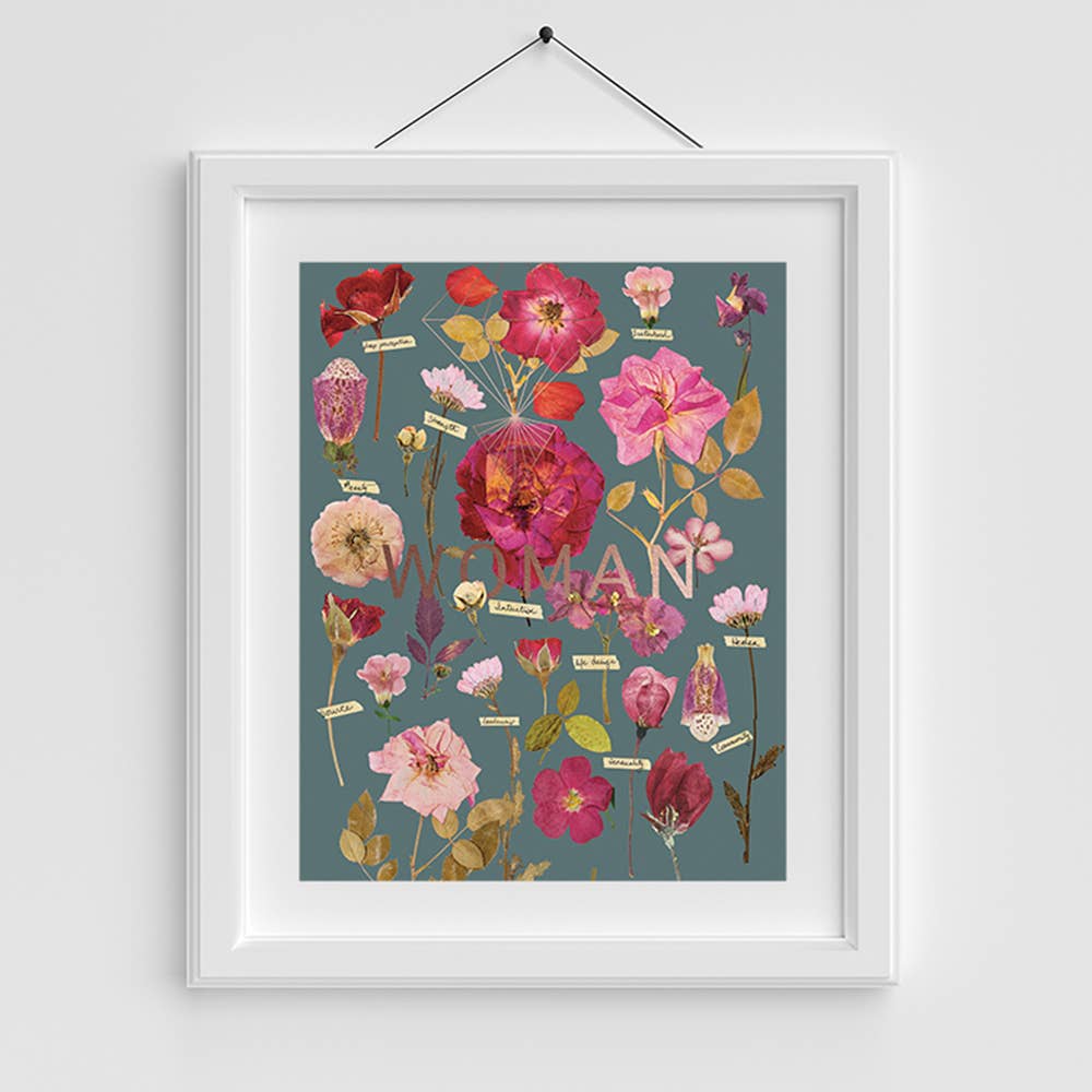 Woman's Garden 11" x 14" Art Print | Copper Details | Unframed